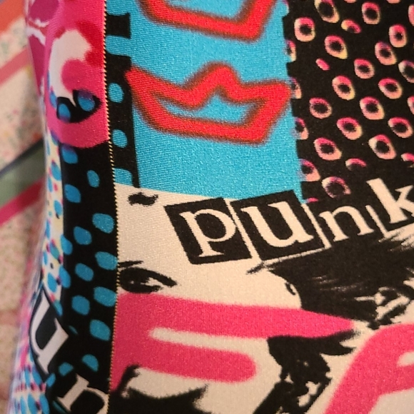 Punk London British tube dress Graffiti pop art handmade funky artsy colorful - Picture 8 of 9